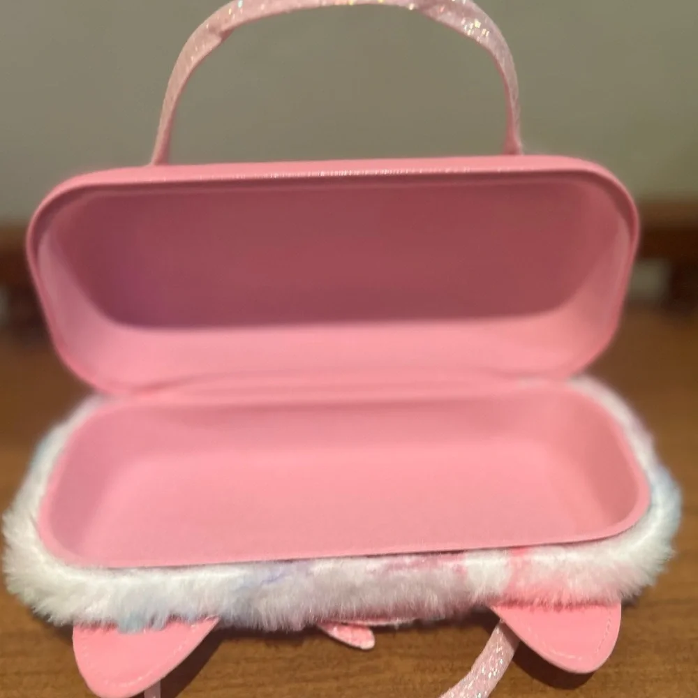 OMG ACCESSORIES Kids' Bella Butterfly Rainbow Faux Fur Purse & Sunglasses Set